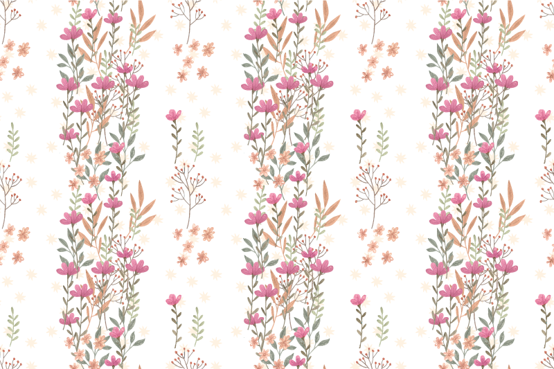 Dywan winylowy w kwiaty i rośliny motyw floralny - TenStickers