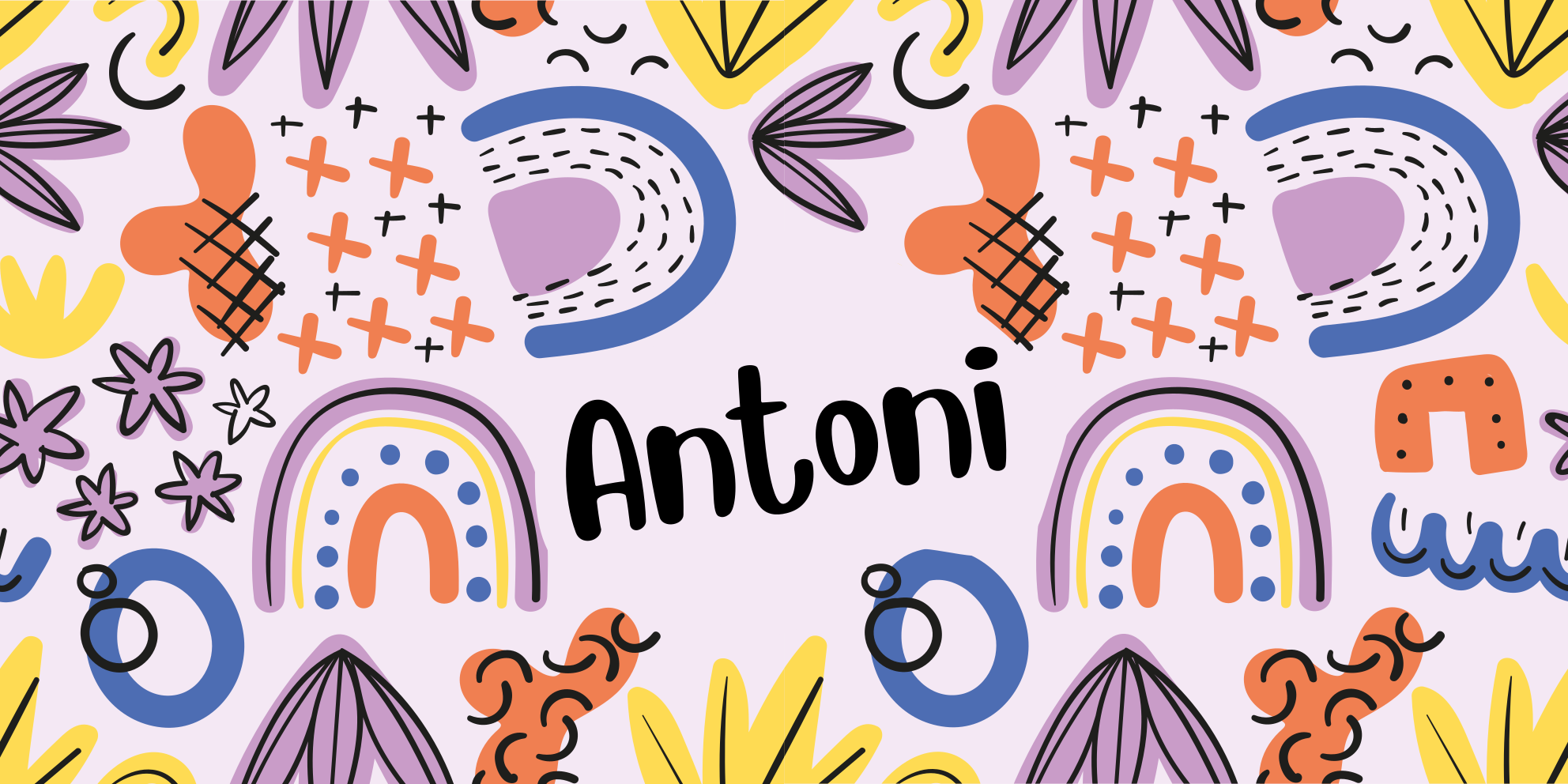 Dywan winylowy z imieniem Wzór tęczy lawendy tło - TenStickers