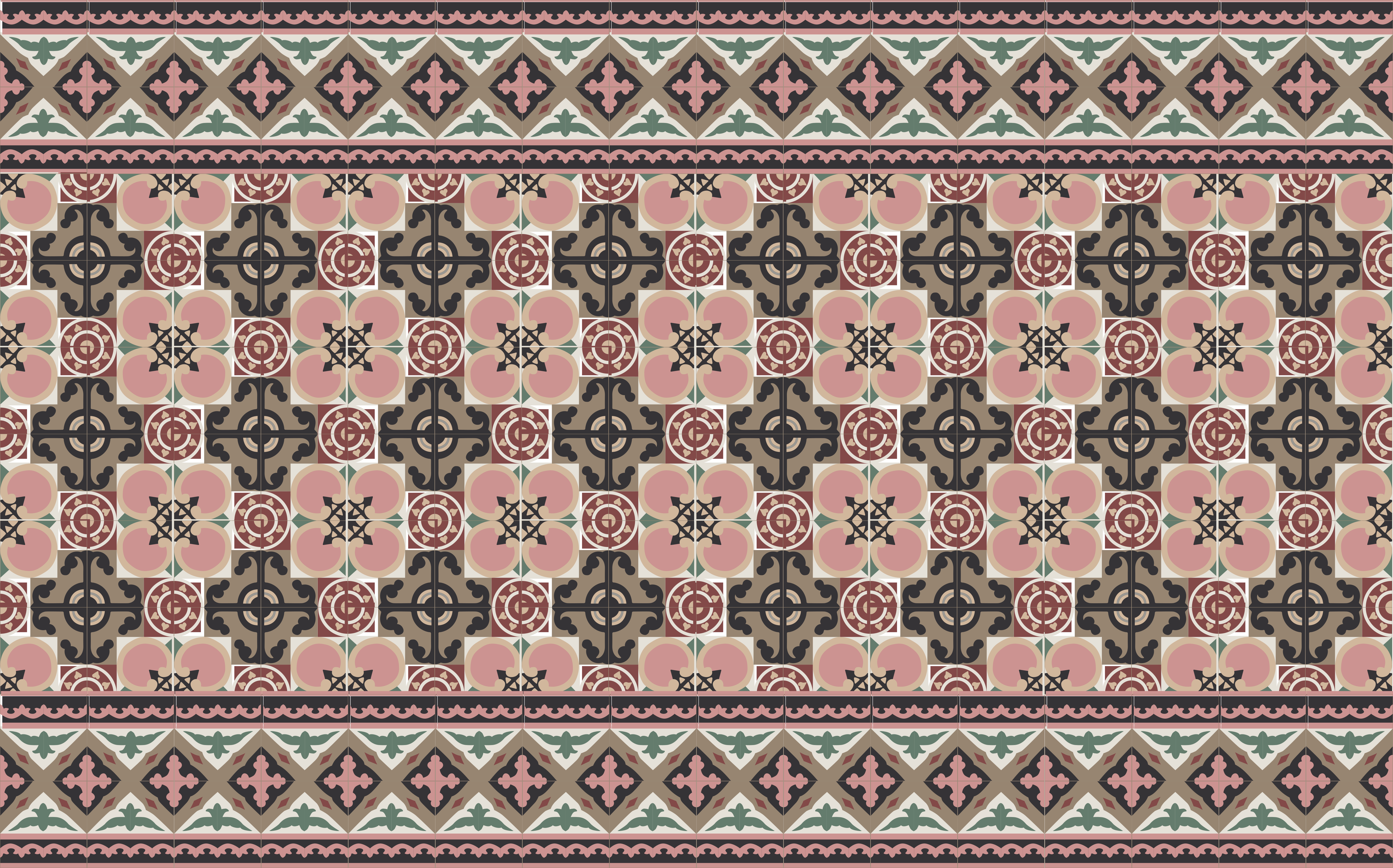 Dywan winylowy do kuchni retro motyw botaniczny - TenStickers