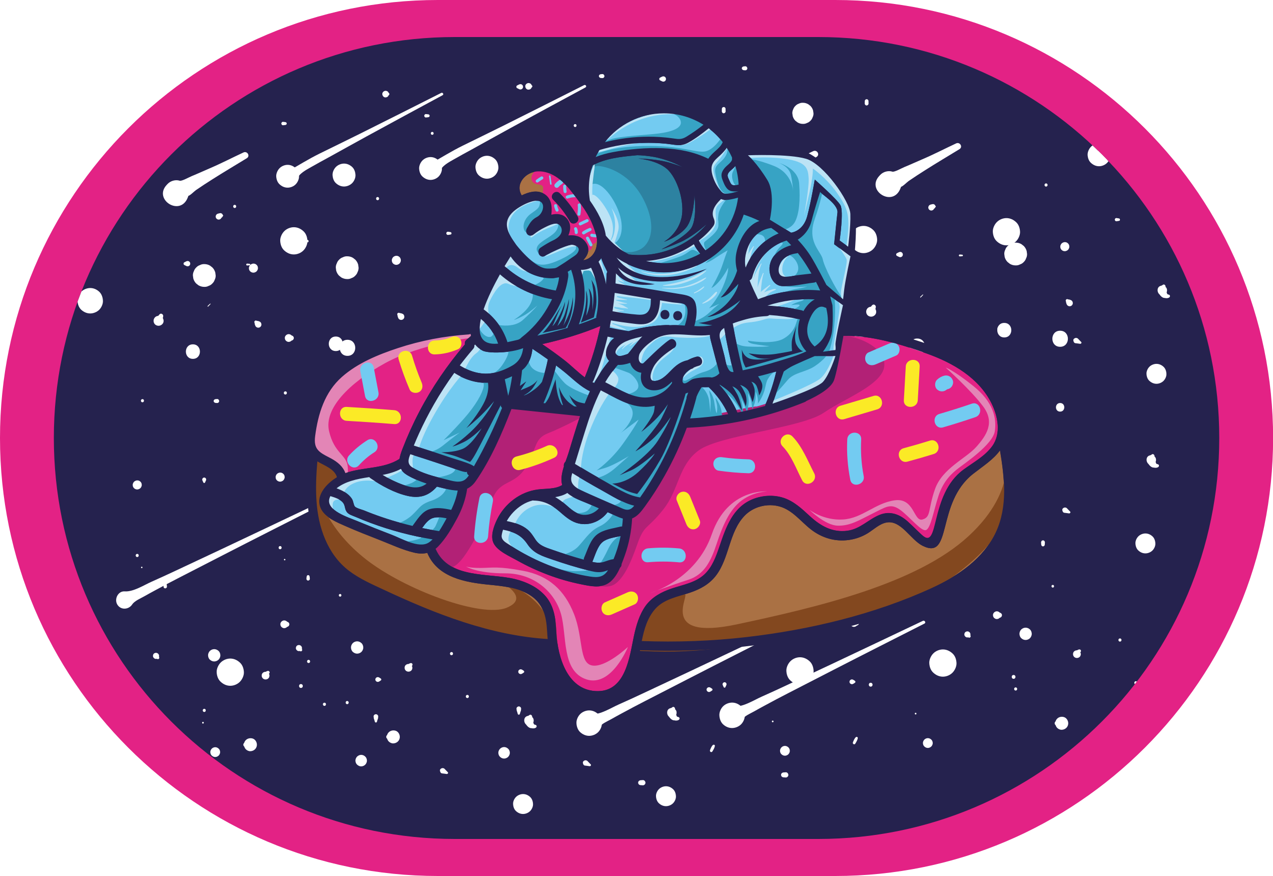 Dywan winylowy dla nastolatków astronauta na pączku - TenStickers