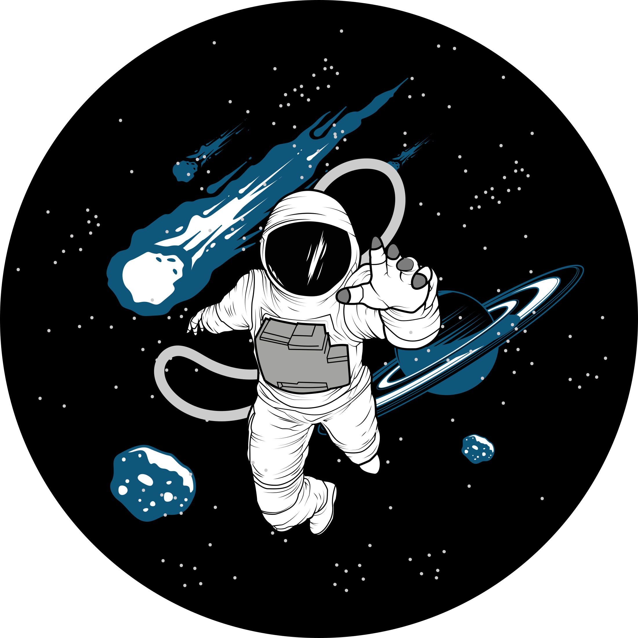 Dywan winylowy Ręcznie rysowane astronauty - TenStickers