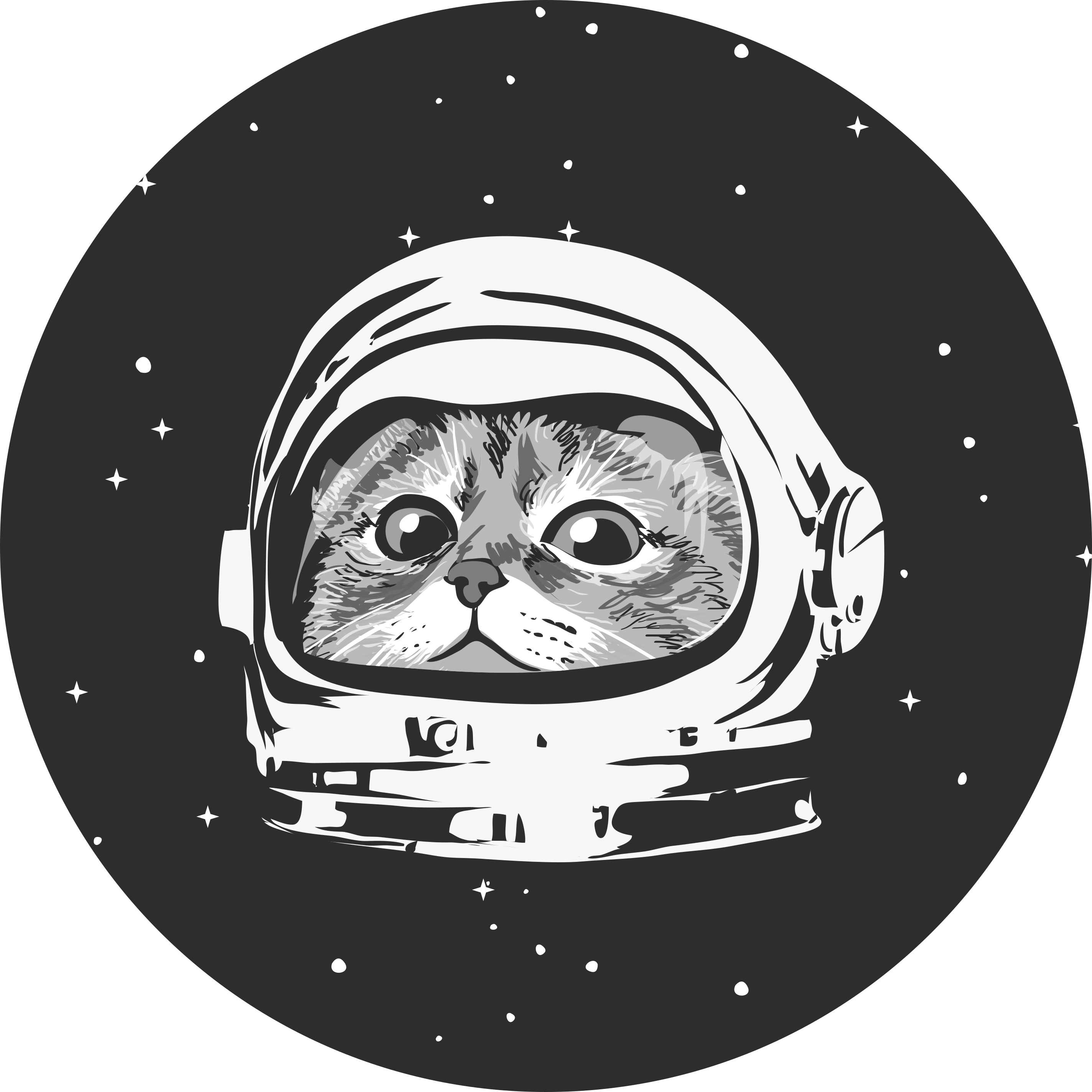 Dywan winylowy do sypialni Słodki kot z hełmem astronauty - TenStickers