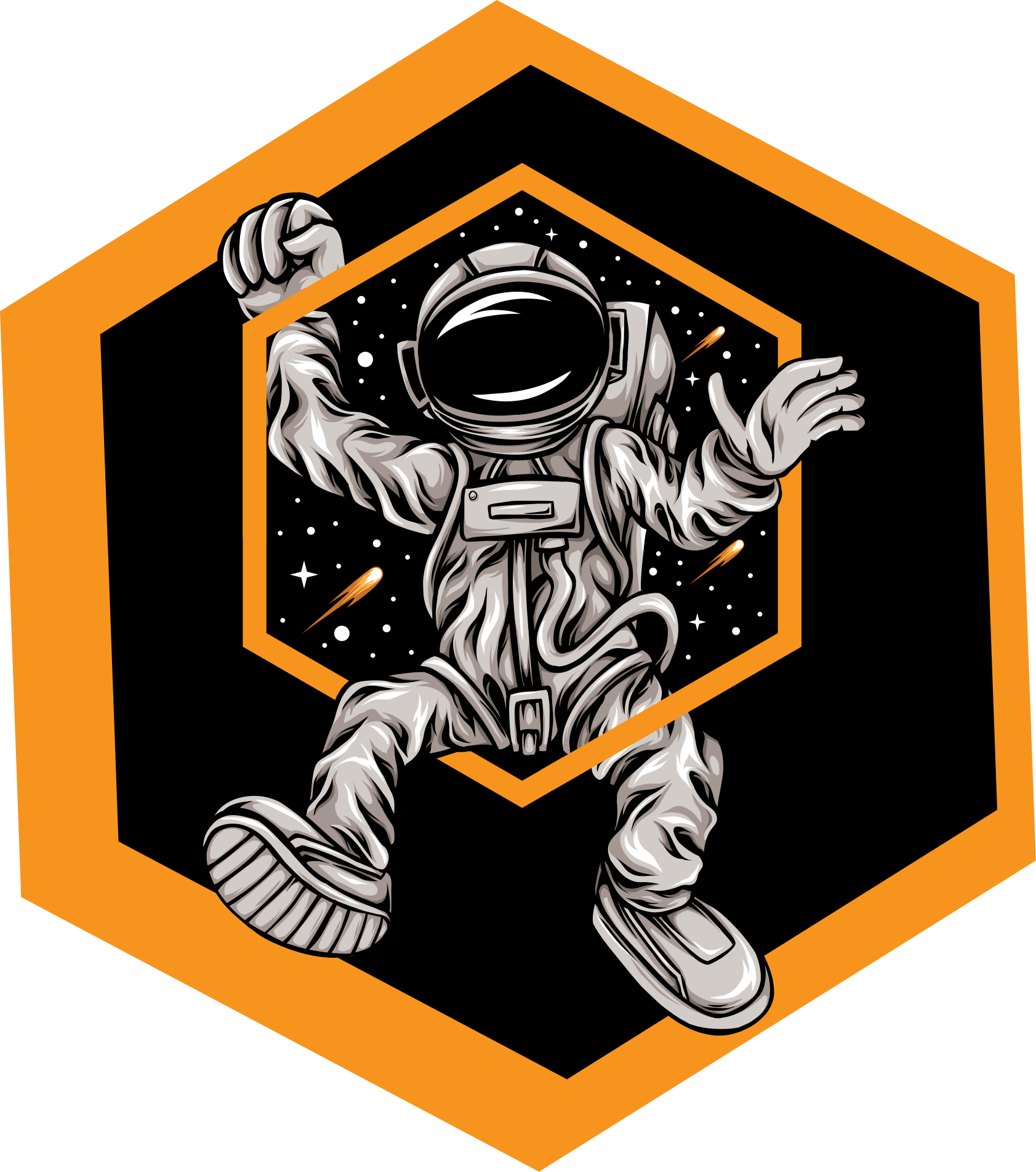 Dywan winylowy do sypialni Szczęśliwy astronauta ilustracja - TenStickers