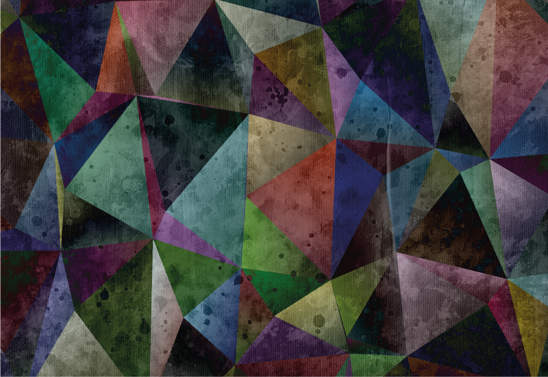 Dywan winylowy wzór geometryczny kolorowa mozaika trójkątów - TenStickers