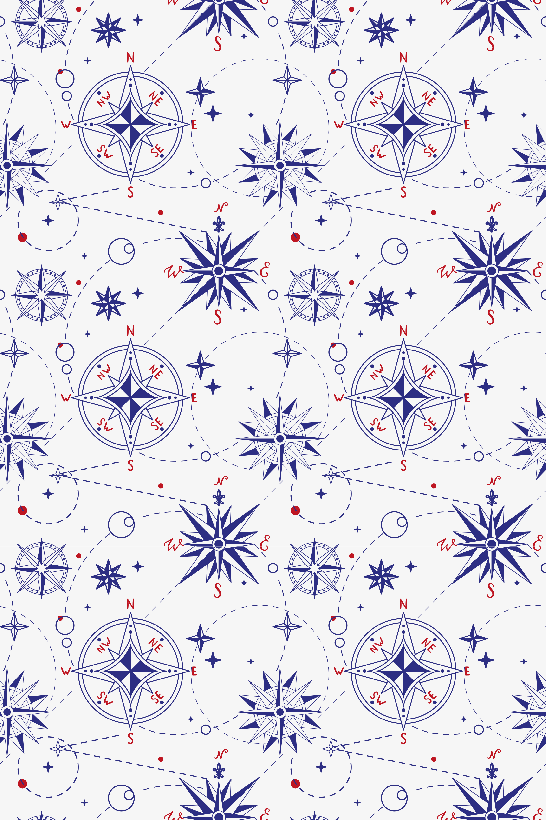 Dywan winylowy do łazienki motyw kompasu morskiego - TenStickers