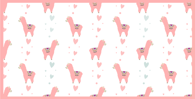 Dywan winylowy dziecięcy wzór miłości lamy - TenStickers