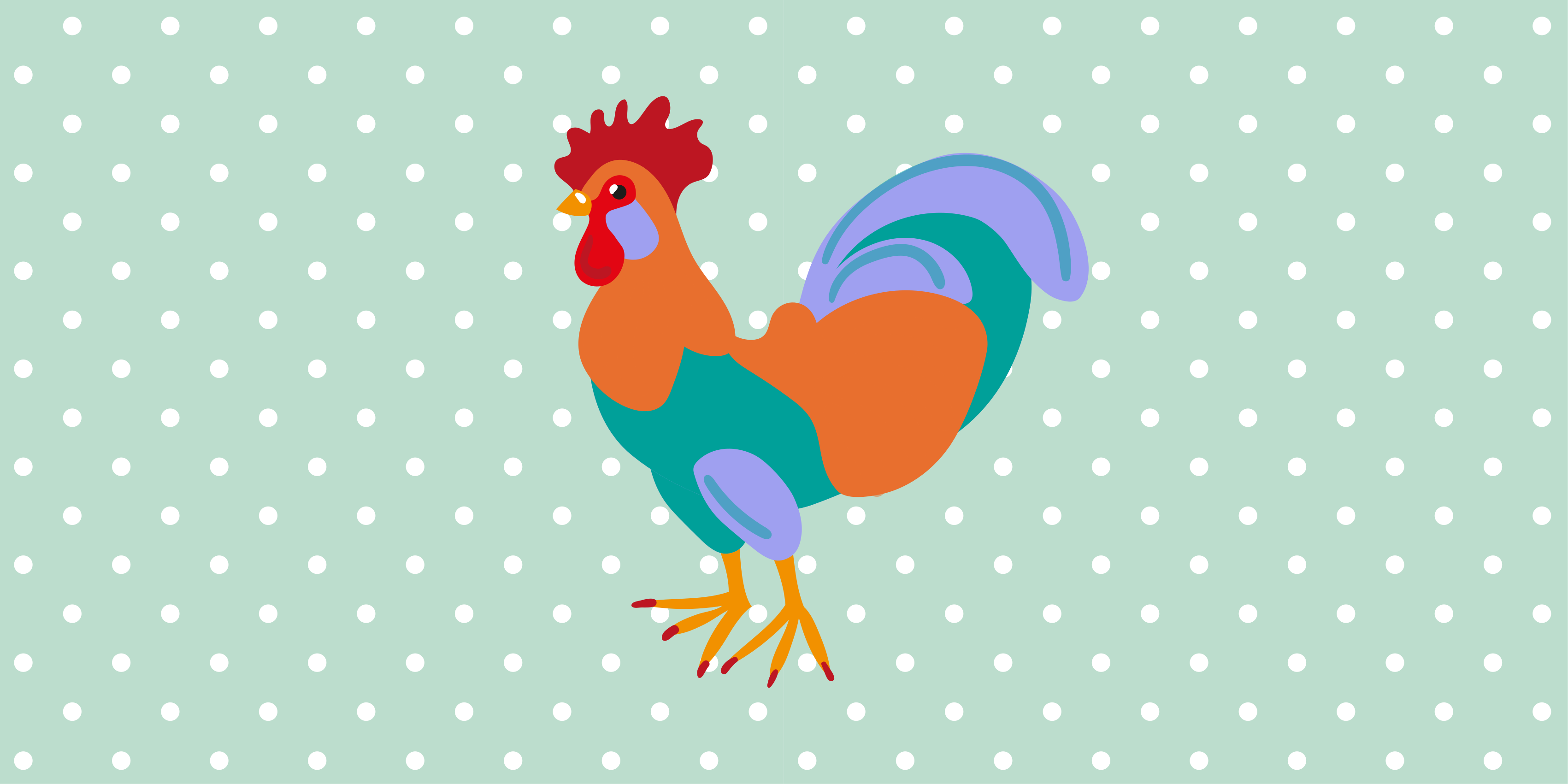 Dywan winylowy zwierzęta z żywym kogutem - TenStickers