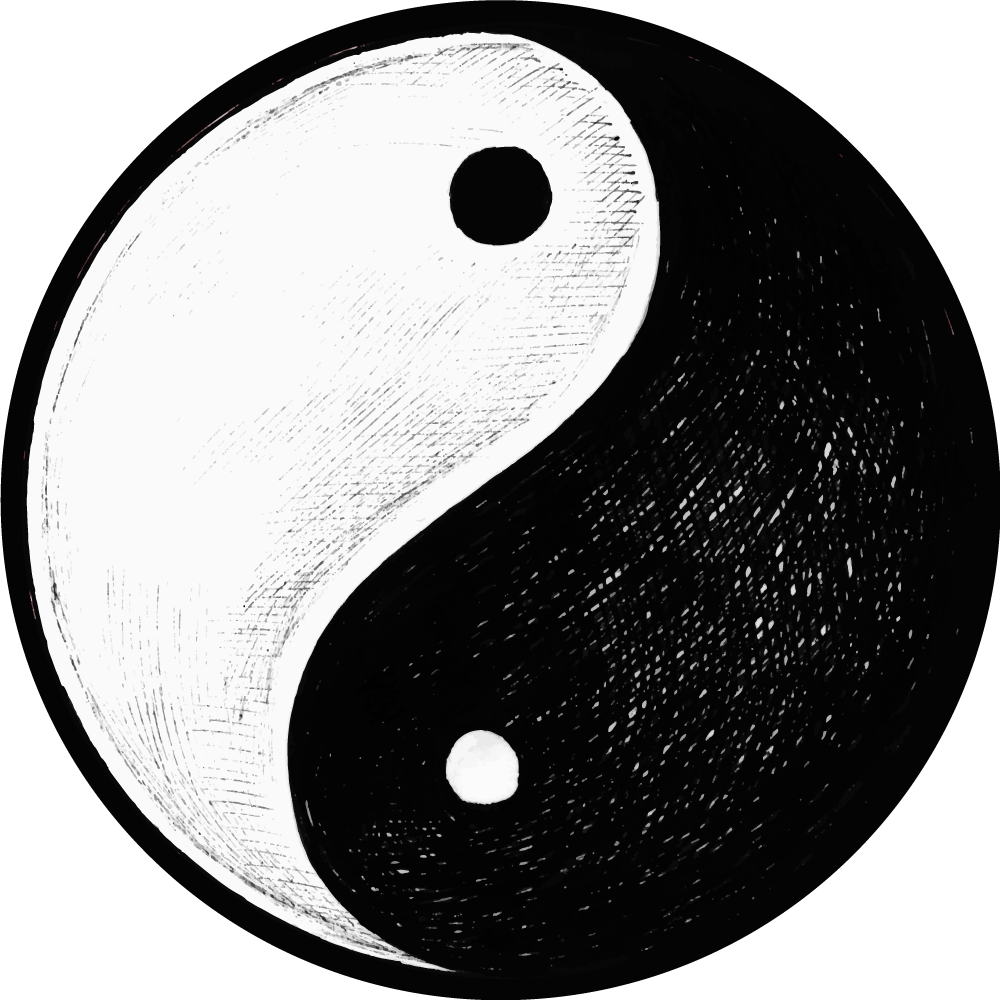 Okrągły dywan winylowy symbol yin yang - TenStickers