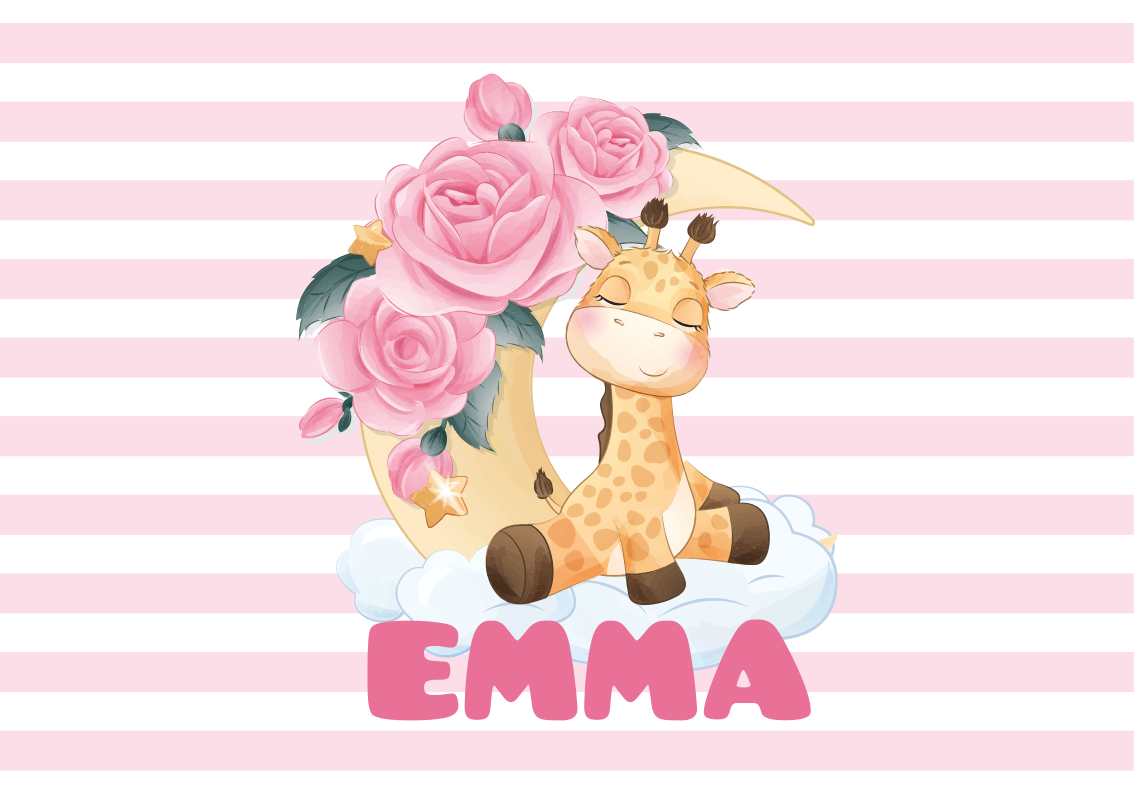 Dywan winylowy dziecięcy niestandardowa szczęśliwa żyrafa - TenStickers