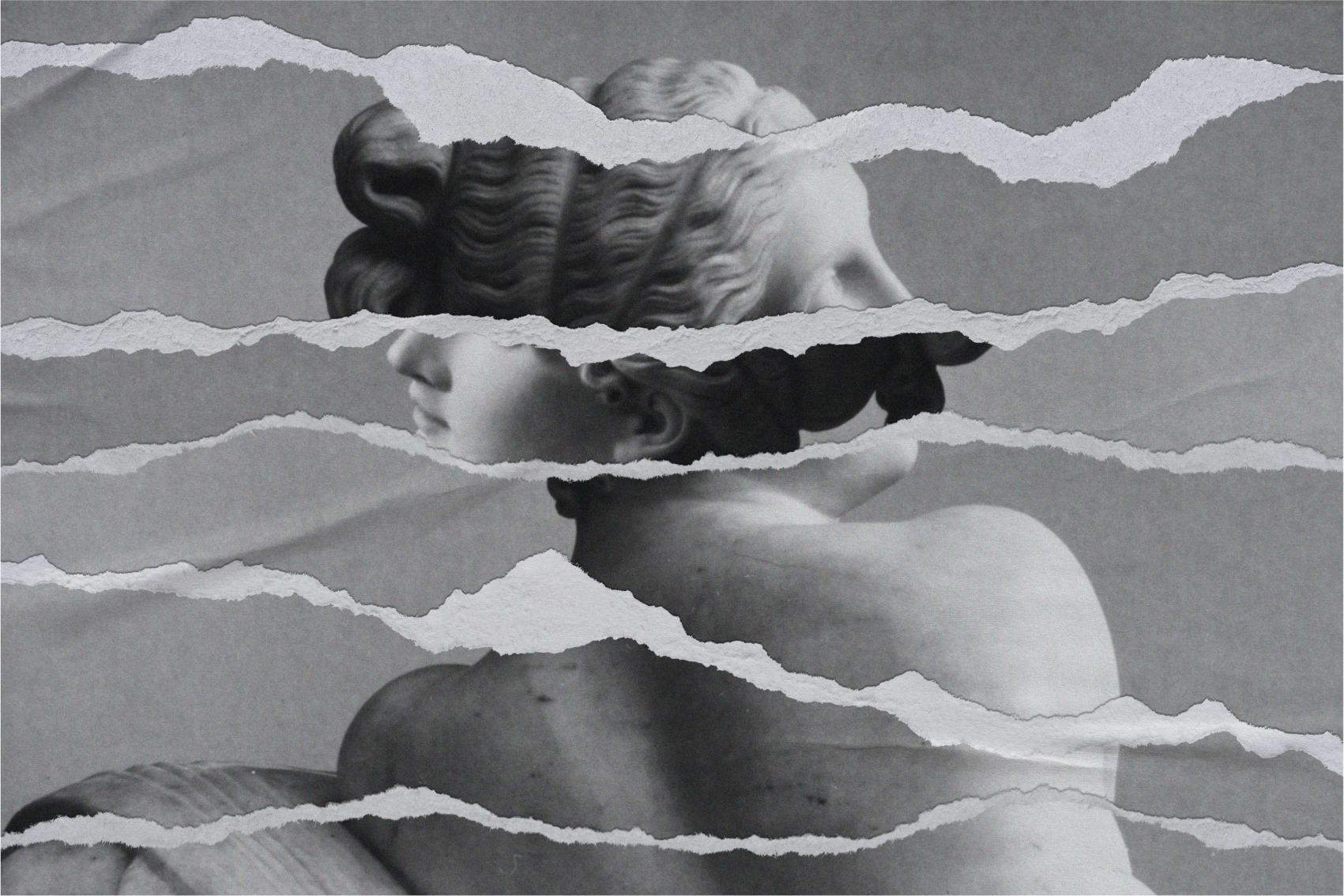 Dywan Grecki posąg w stylu rozdartego papieru - TenStickers