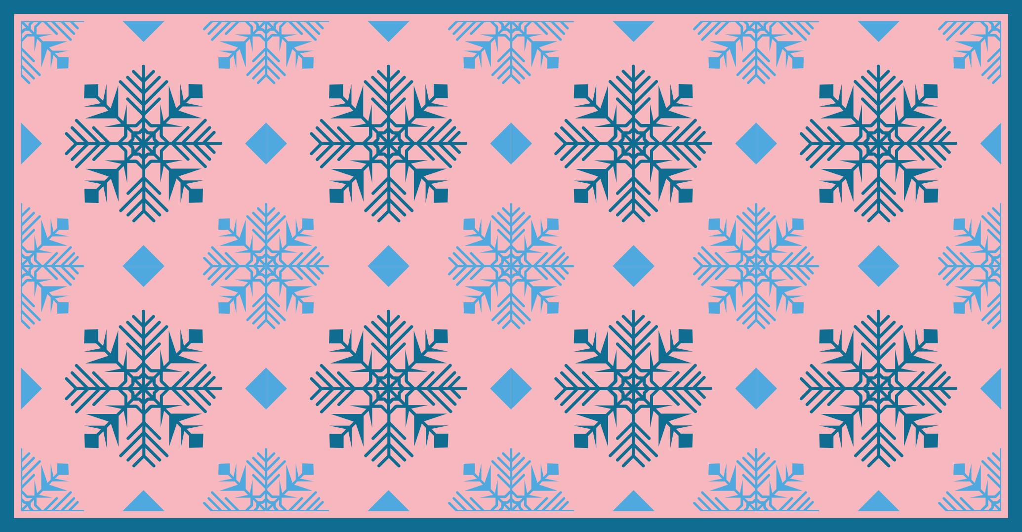 Dywan winylowy Różowe i niebieskie płatki śnieg - TenStickers