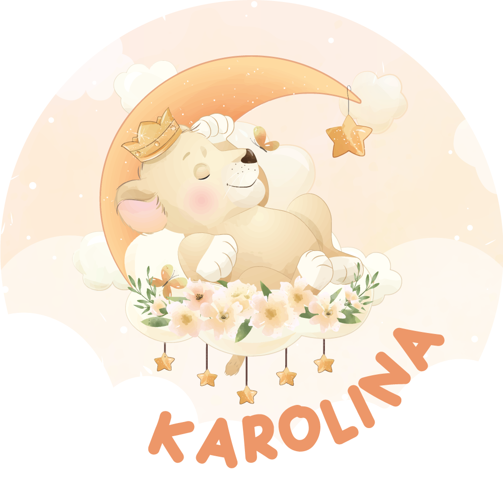 Dywan winylowy z imieniem śpiący lew - TenStickers