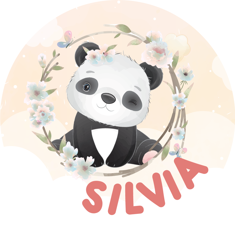 Dywan winylowy z imieniem urocza panda - TenStickers