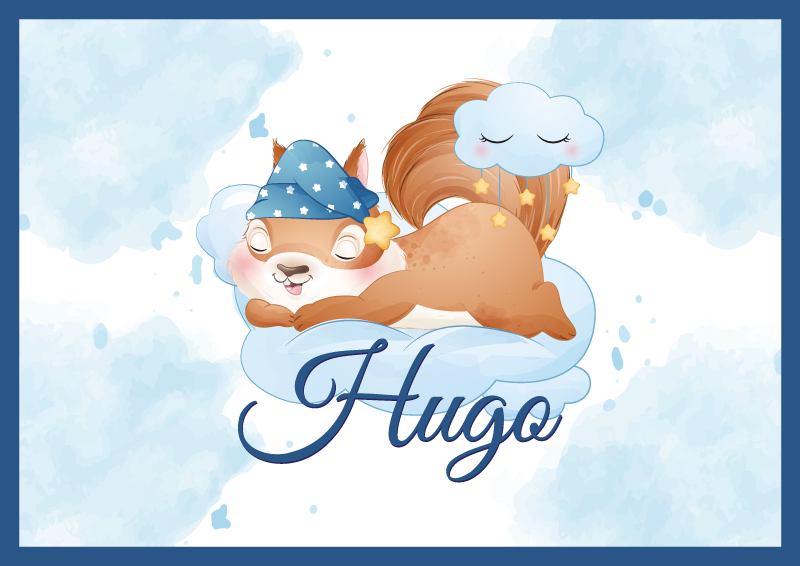 Dywan winylowy z imieniem słodka wiewiórka śniąca - TenStickers