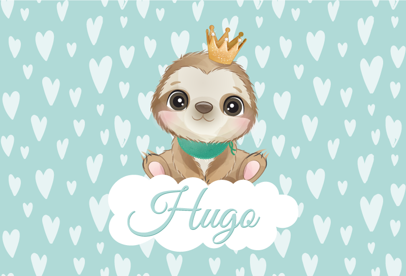 Dywan winylowy dziecięcy leniwiec z imieniem - TenStickers