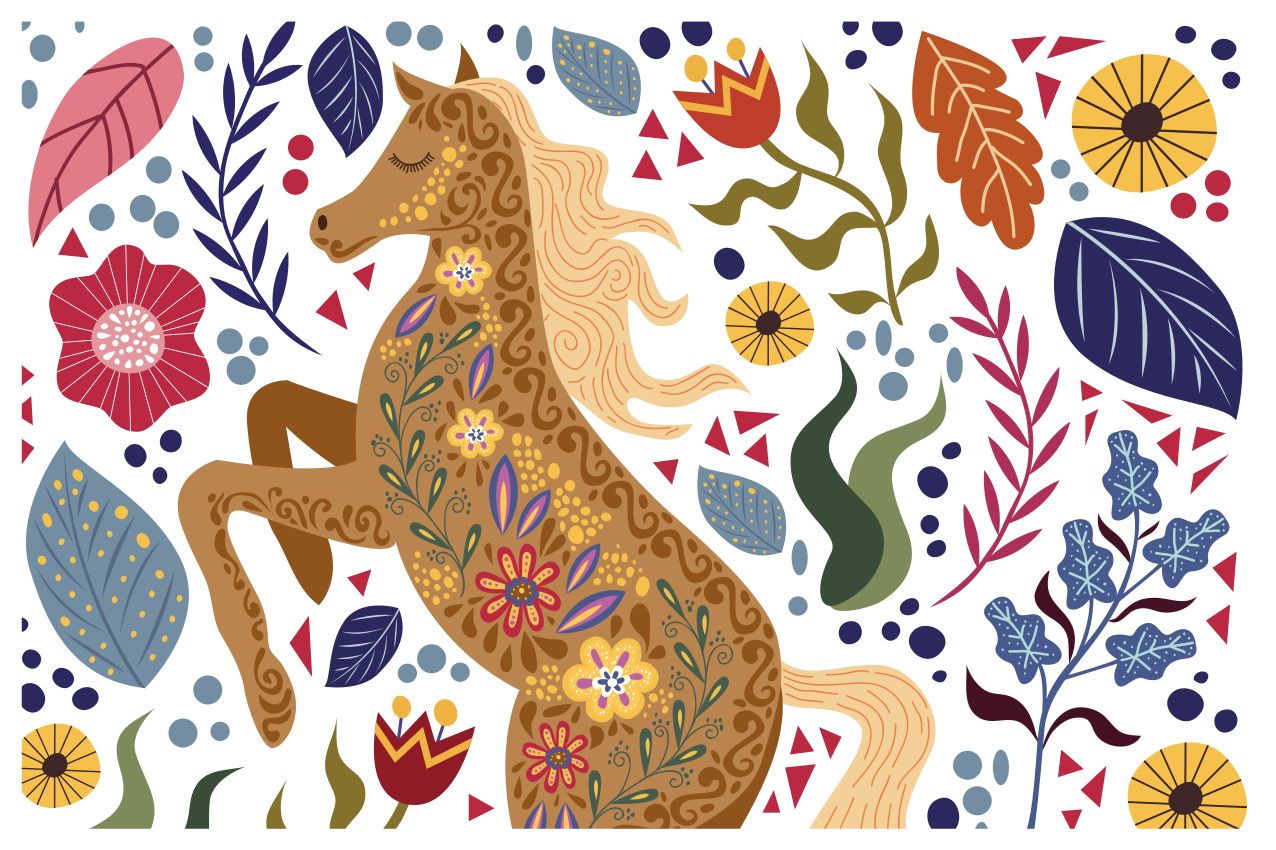 Dywan winylowy zwierzęta z majestatycznym koniem - TenStickers