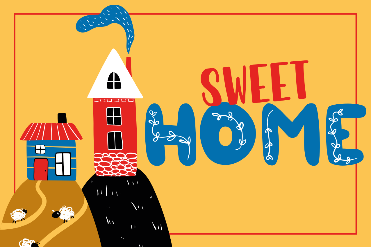 Dywan winylowy do przedpokoju słodki dom - TenStickers