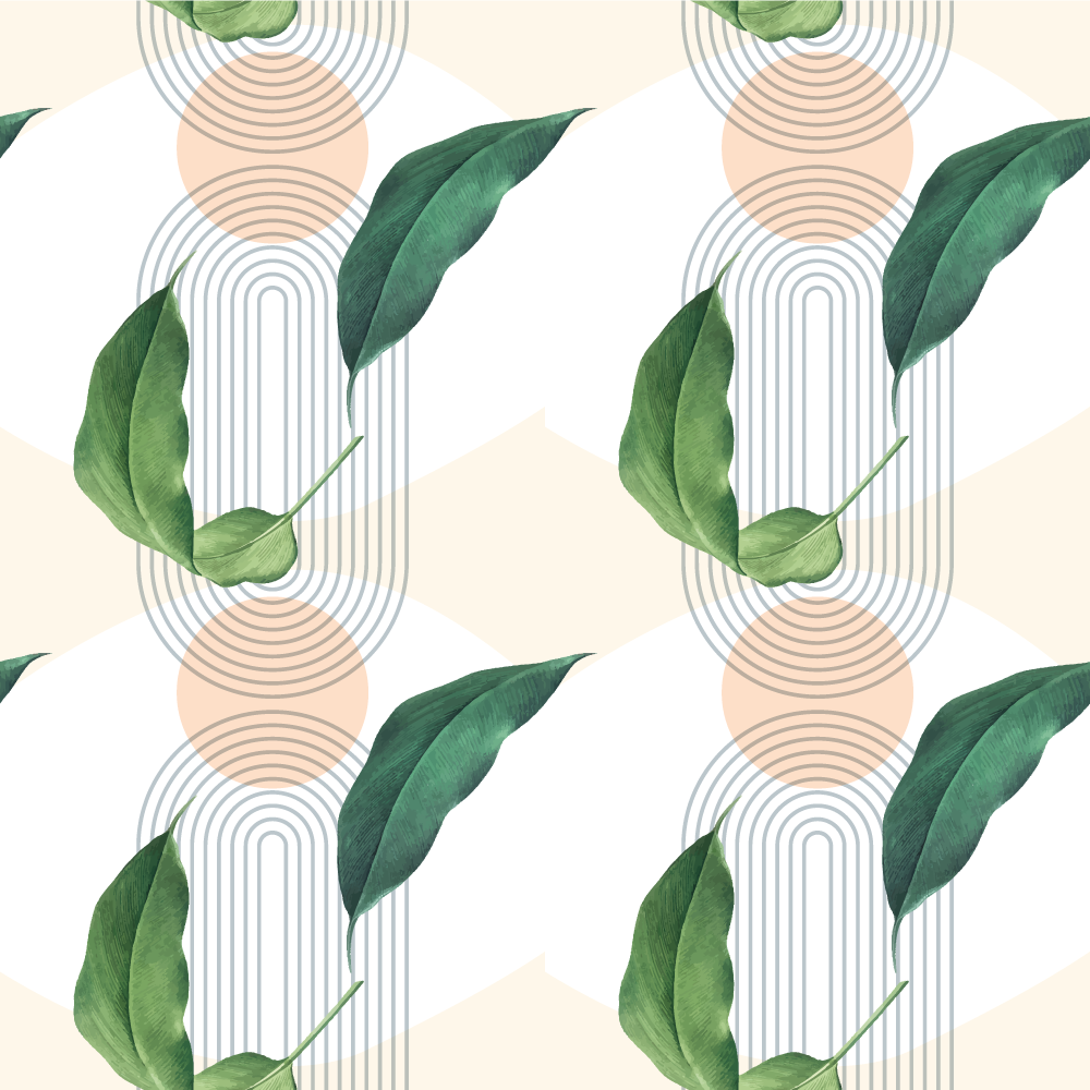 Dywan winylowy natura liściaste wzory geometryczne - TenStickers