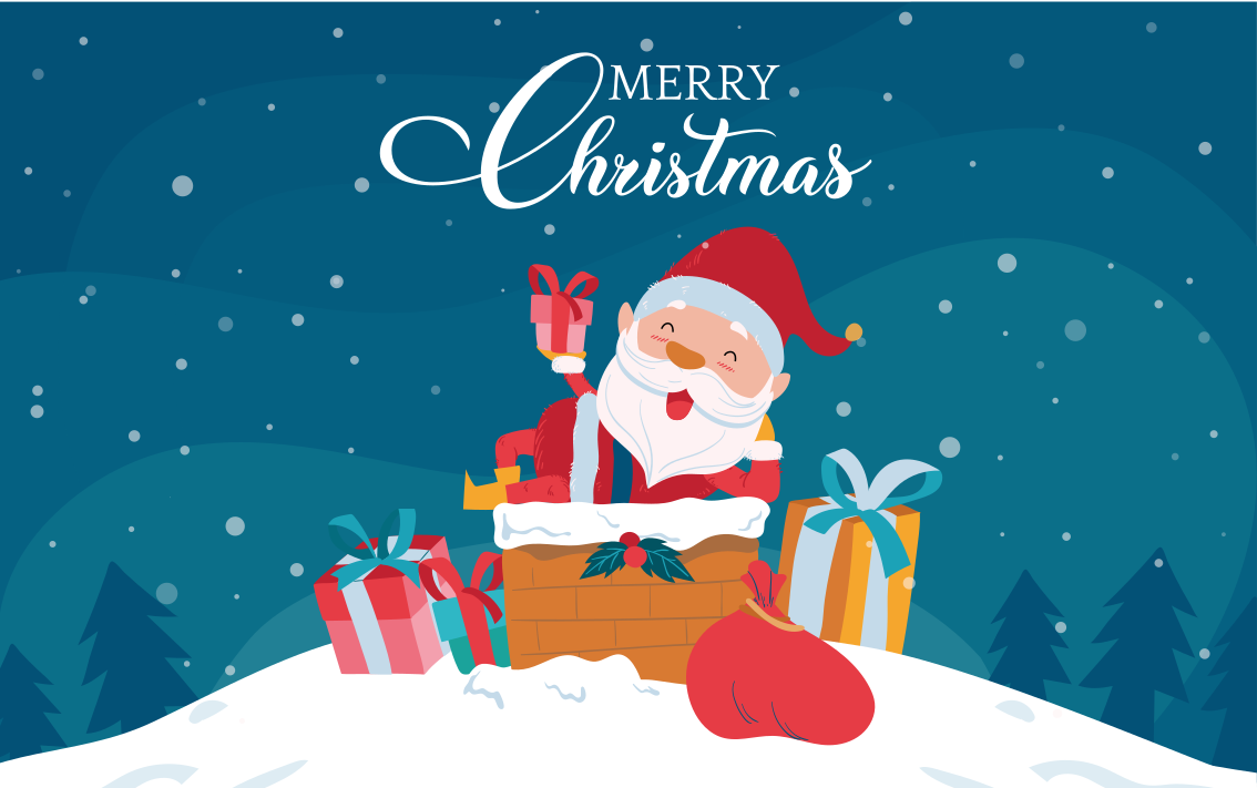 Dywan winylowy Boże Narodzenie Mikołaj z prezentami - TenStickers