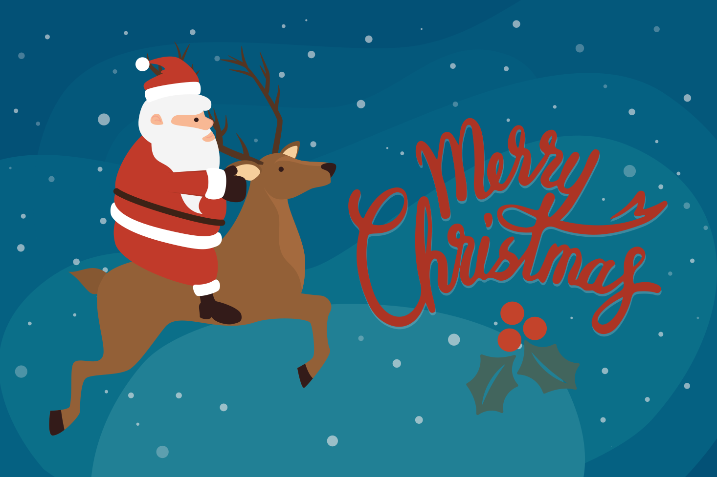 Dywan winylowy święty mikołaj z wzorem renifera - TenStickers