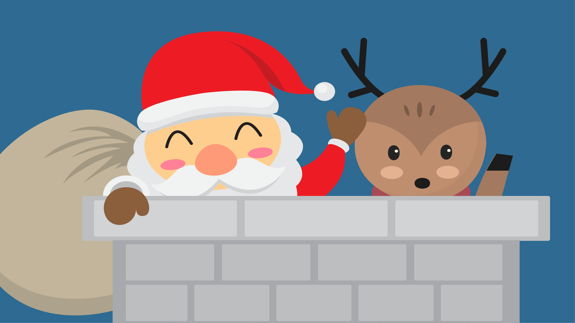 Dywan winylowy boże narodzenie radosna scena z mikołajem - TenStickers