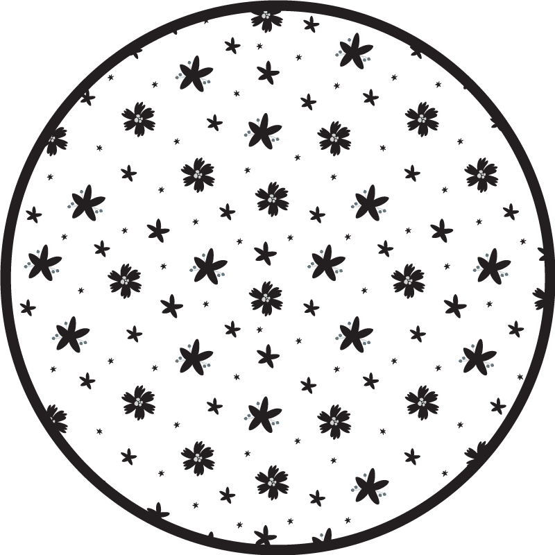 Dywan winylowy w kwiaty i rośliny wzór kwiatowej gwiazdy - TenStickers