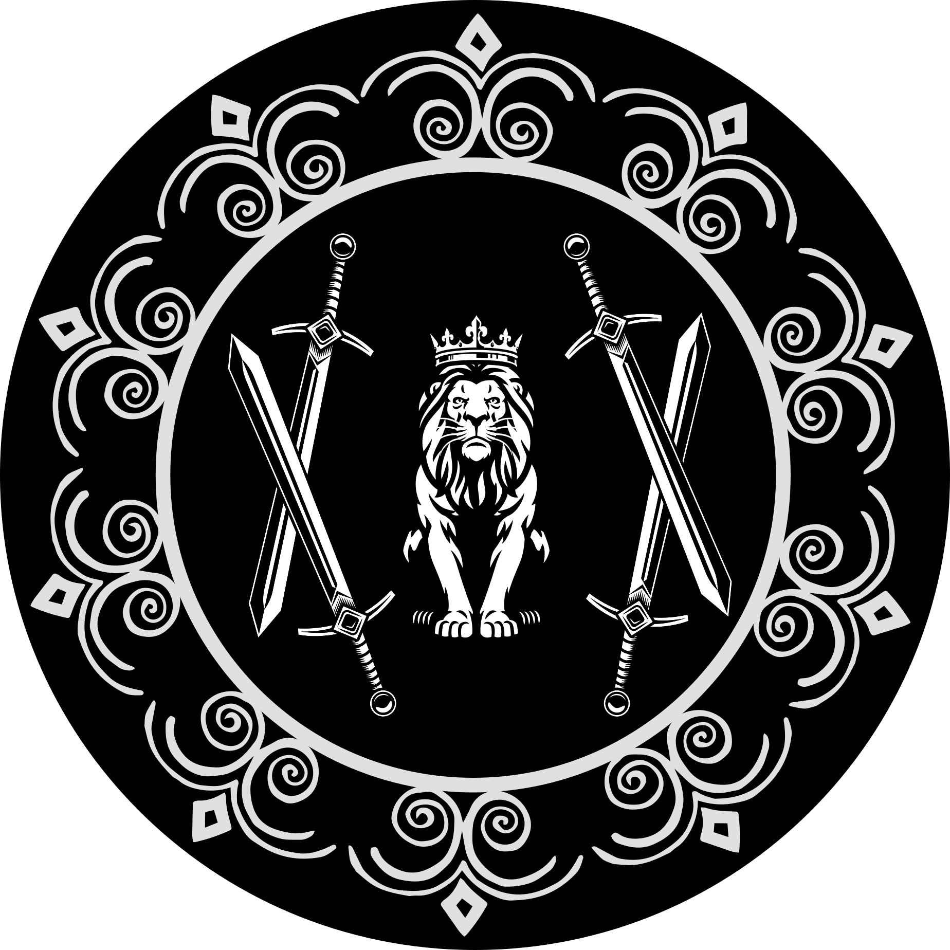 Okrągły dywan winylowy majestatyczny emblemat lwa - TenStickers