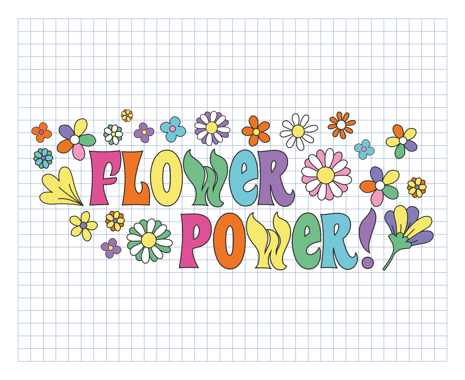 Dywan winylowy w kwiaty i rośliny projekt flower power - TenStickers