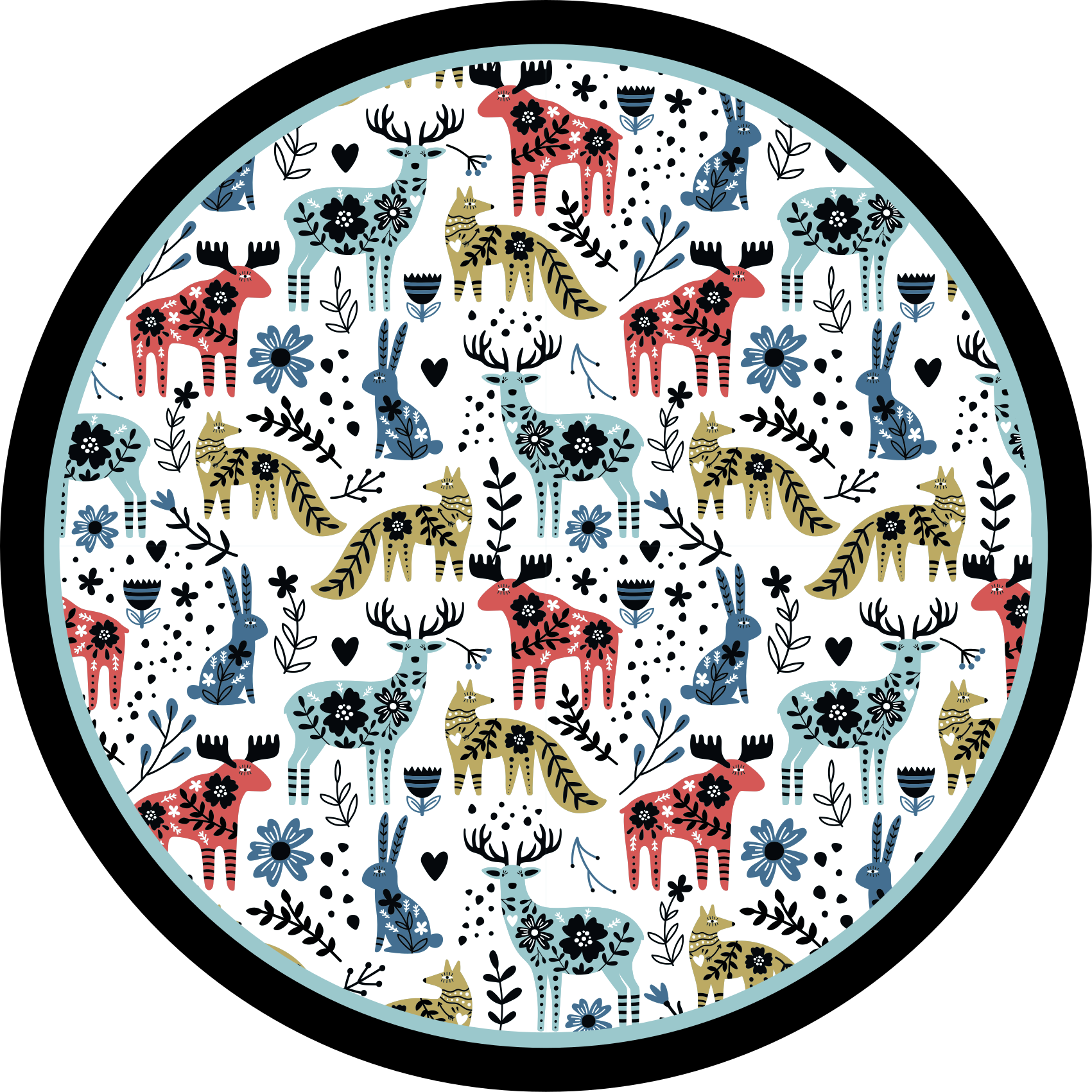 Dywan winylowy dziecięcy kolorowe wzory zwierzęce - TenStickers