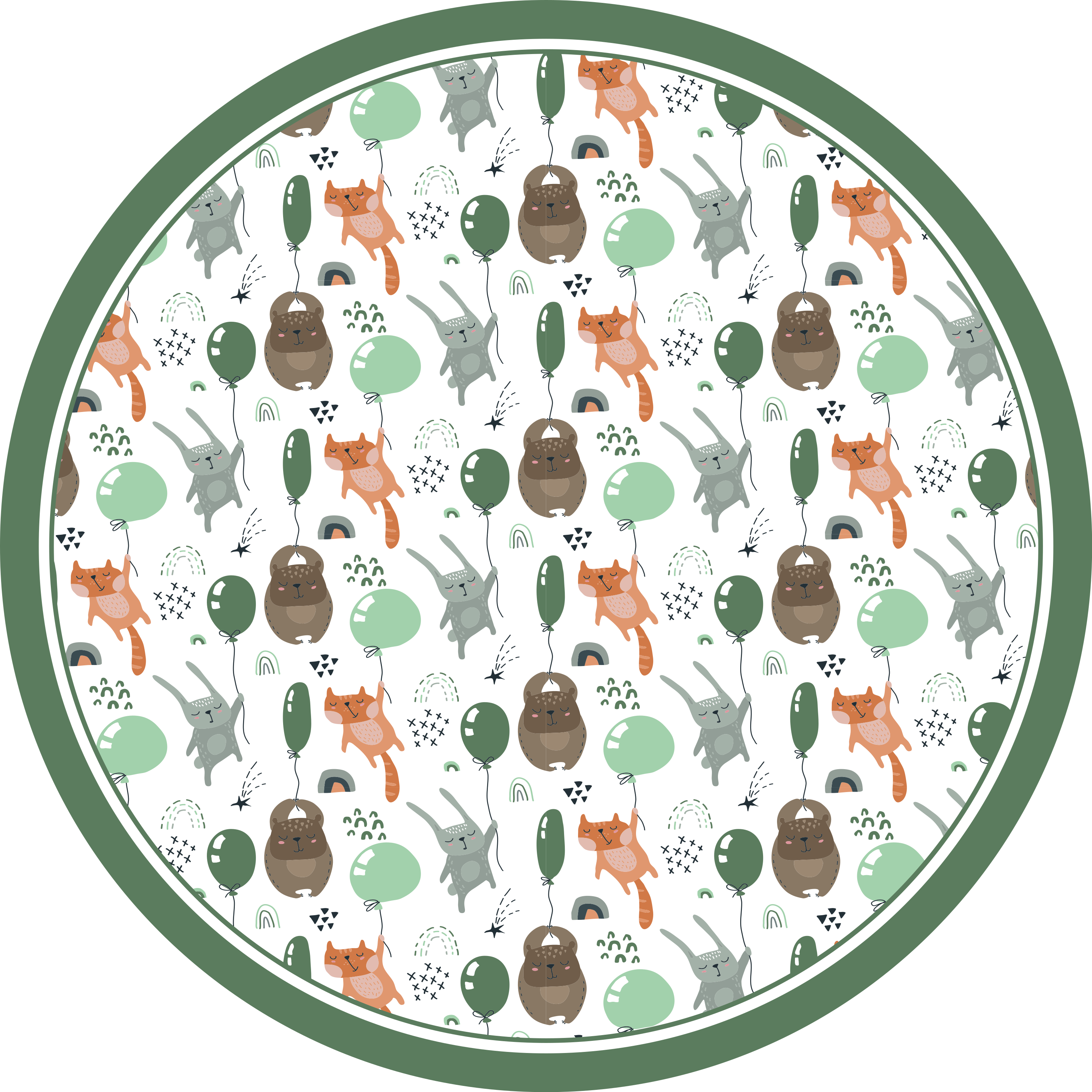 Dywan winylowy dla dziecka z balonami zwierząt - TenStickers