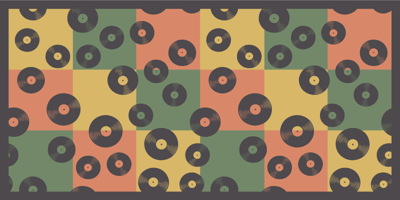 Dywan winylowy z mozaiką kolorowe płyty winylowe - TenStickers