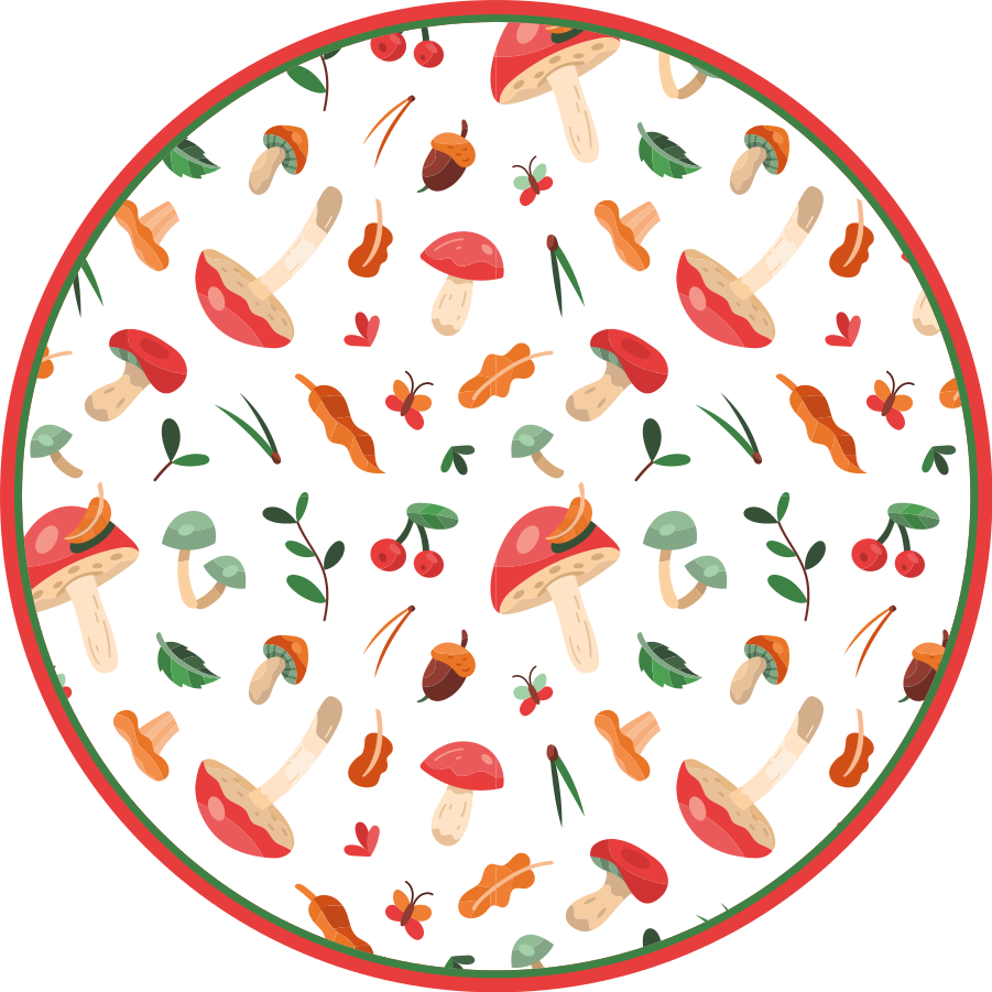 Dywan winylowy w kwiaty i rośliny z motywem grzybów - TenStickers