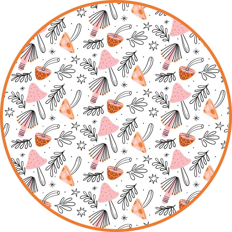 Dywan winylowy w kwiaty i rośliny motyw grzyba nordyckiego - TenStickers