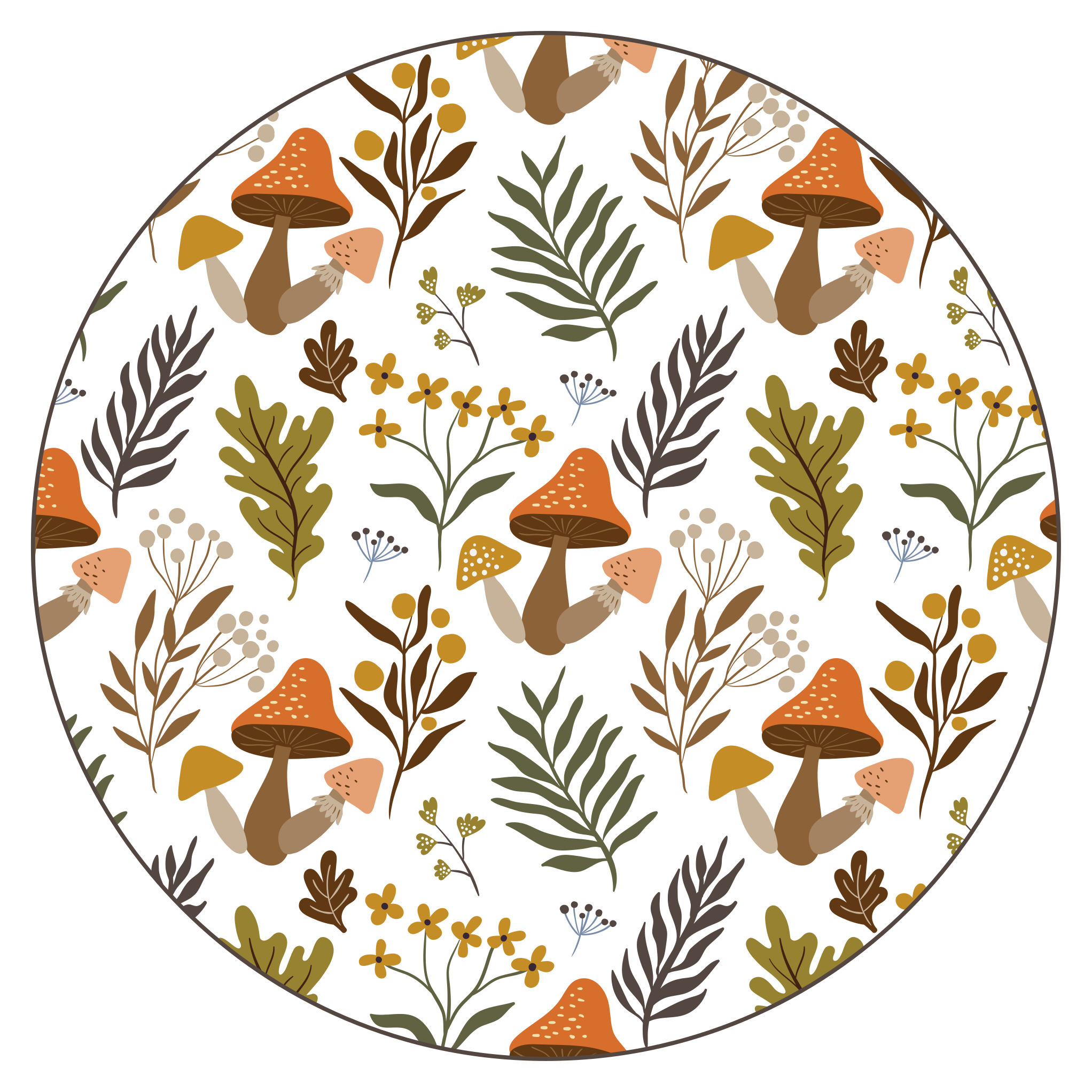 Dywan winylowy Zabytkowe grzyby jesienne liście - TenStickers