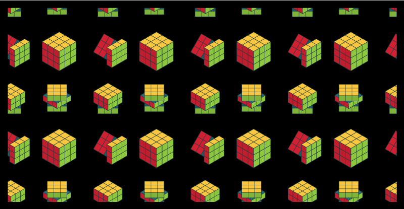 Dywan winylowy z grą w wzór kostki rubika - TenStickers
