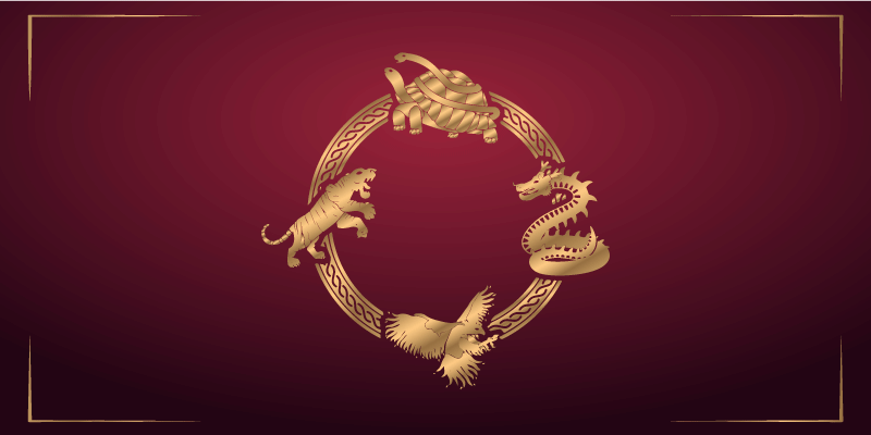 Dywan winylowy etniczny złoty krąg zodiaku - TenStickers