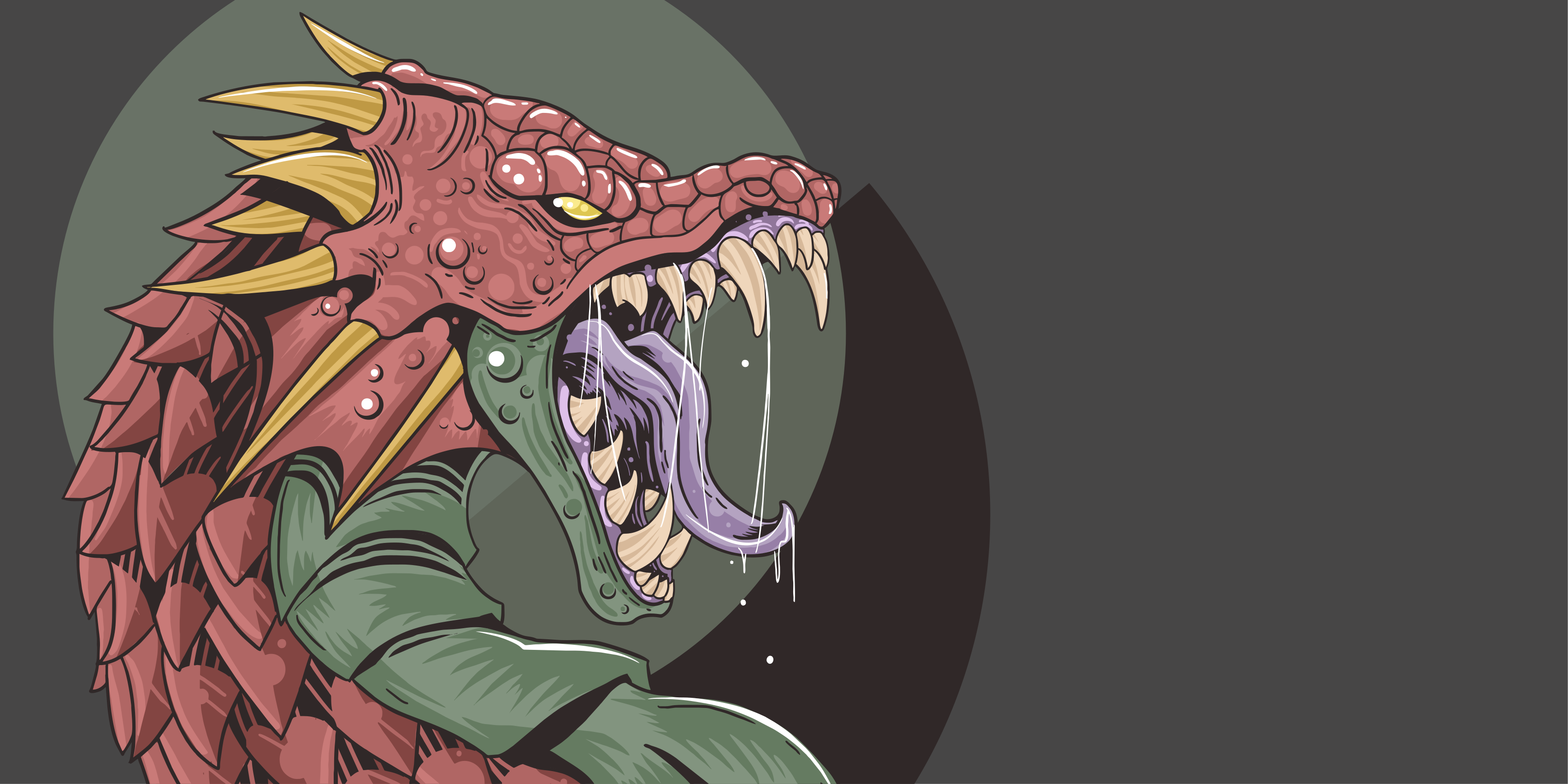 Dywan winylowy dla nastolatków ilustracja głowy smoka - TenStickers