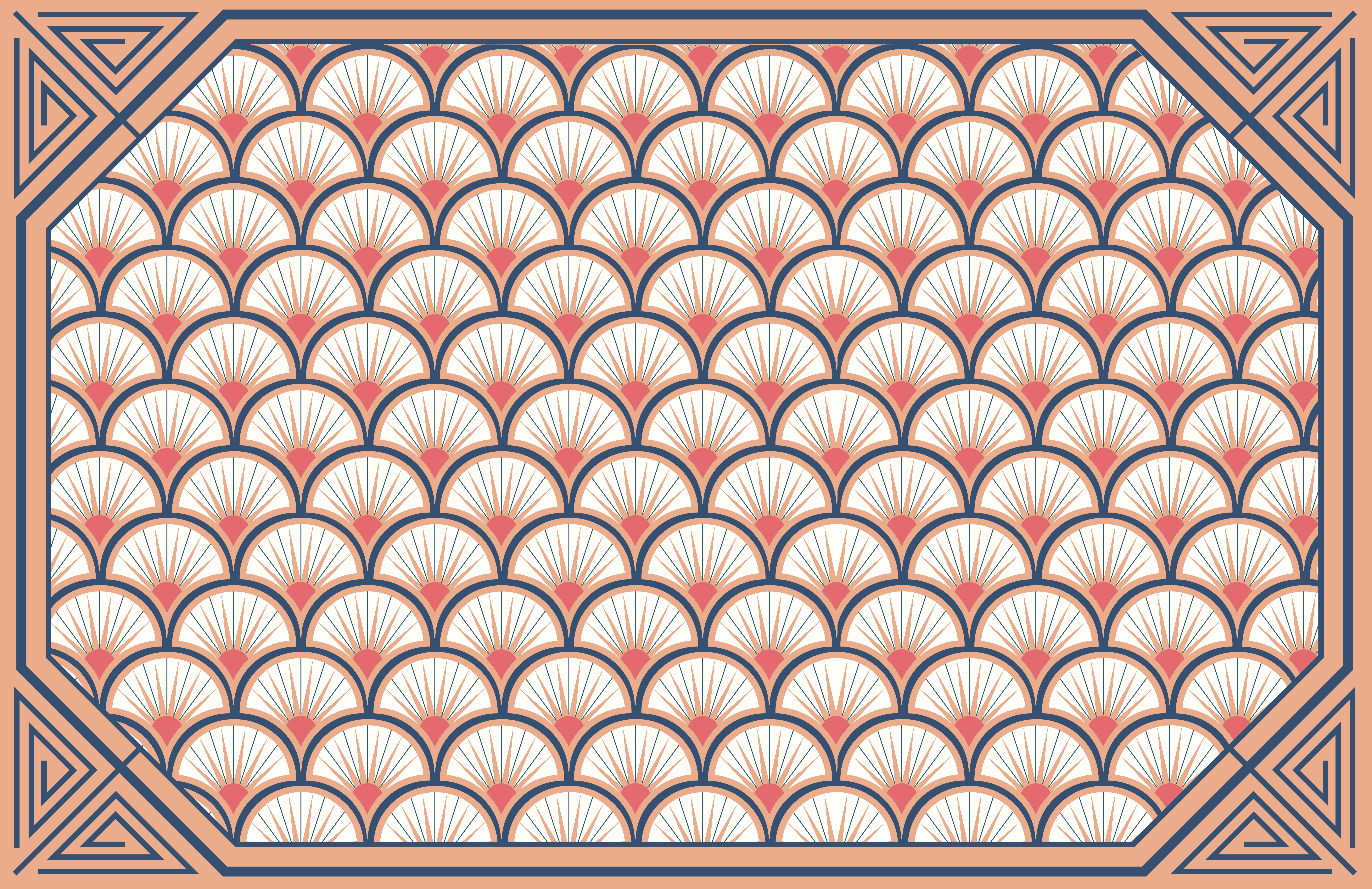 Dywan winylowy imitacja płytek motyw muszli - TenStickers