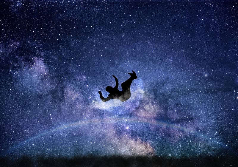 Dywan winylowy w gwiazdki spadając przez kosmos - TenStickers