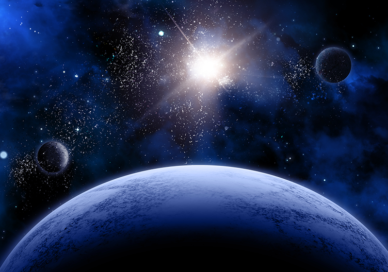 Dziecięcy dywan winylowy kosmiczna gwiaździsta scena - TenStickers