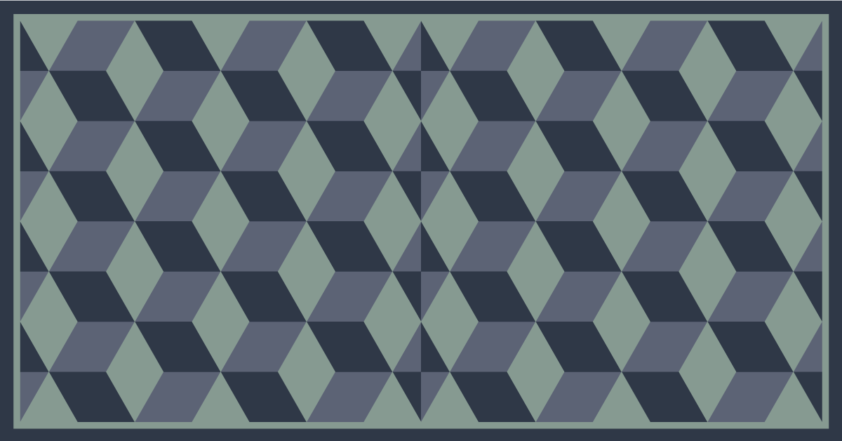 Dywan winylowy wzór geometryczny zabawa wzorem sześciennym - TenStickers