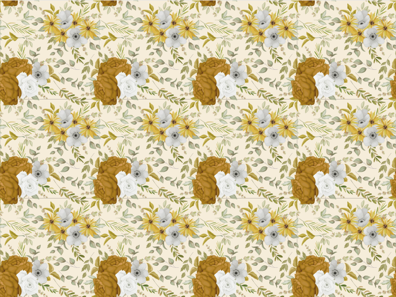 Dywan winylowy w kwiaty i rośliny botanical Leafy Design - TenStickers