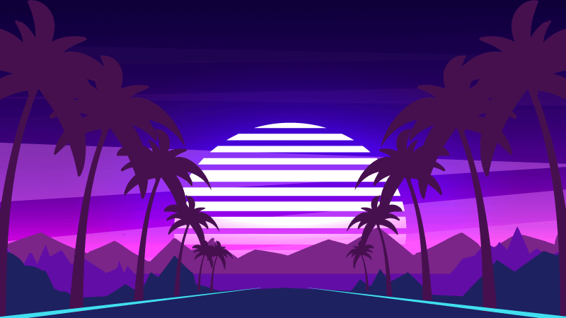 Nowoczesny dywan winylowy estetyka retro zachodu słońca - TenStickers