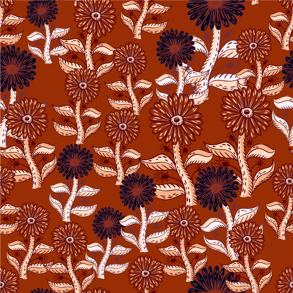 Dywan winylowy w kwiaty i rośliny harmonia kwiatowego wzoru - TenStickers