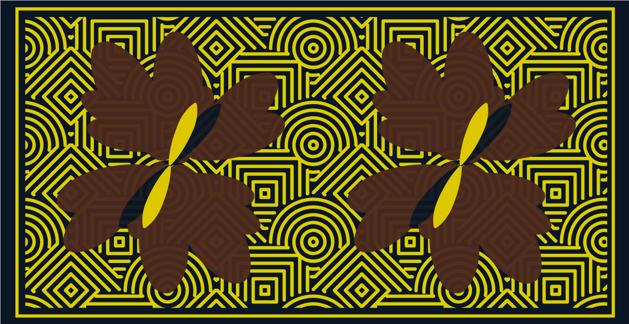 Dywan winylowy wzór geometryczny kontrast kwiatowy - TenStickers