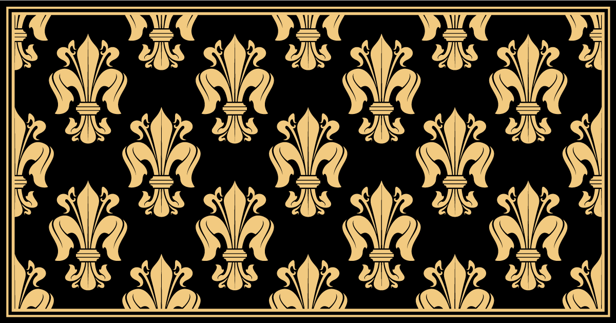 Dywan winylowy do salonu elegancki wzór fleur-de-lis - TenStickers
