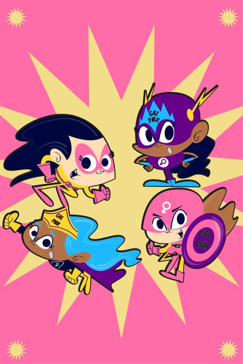 Dywan winylowy dla dziecka kolorowe postacie superbohaterów - TenStickers