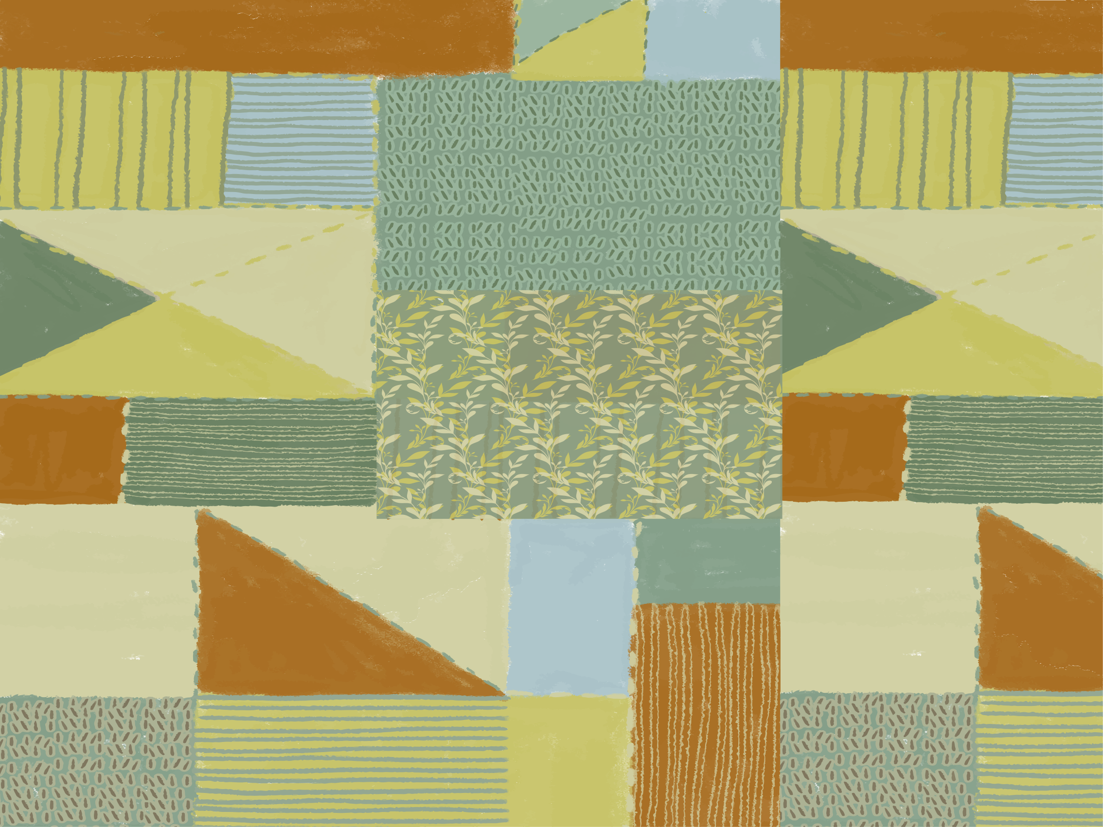 Dywan winylowy wzór geometryczny tkanina patchworkowa - TenStickers