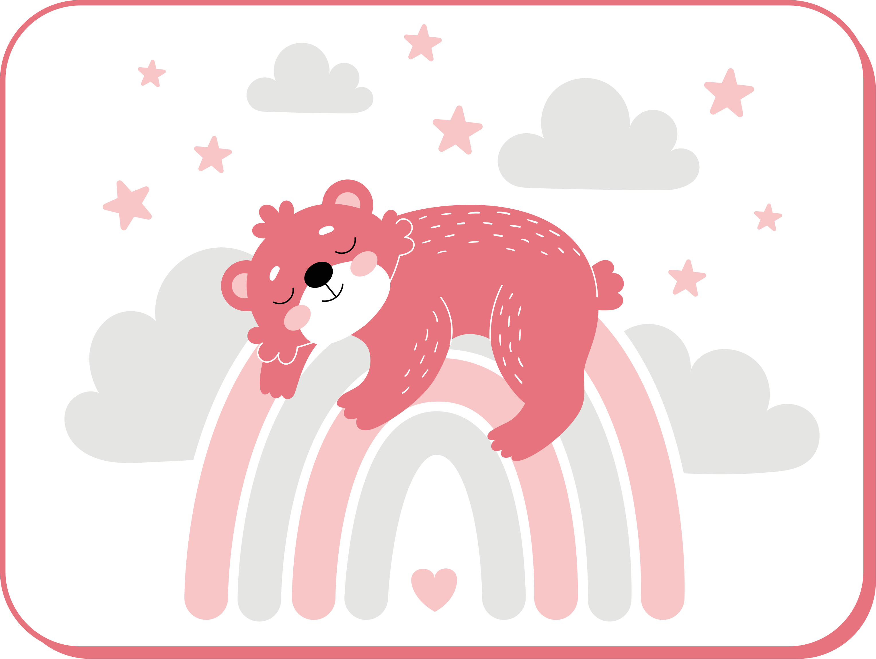 Dywan winylowy dziecięcy tęczowy senny niedźwiedź - TenStickers