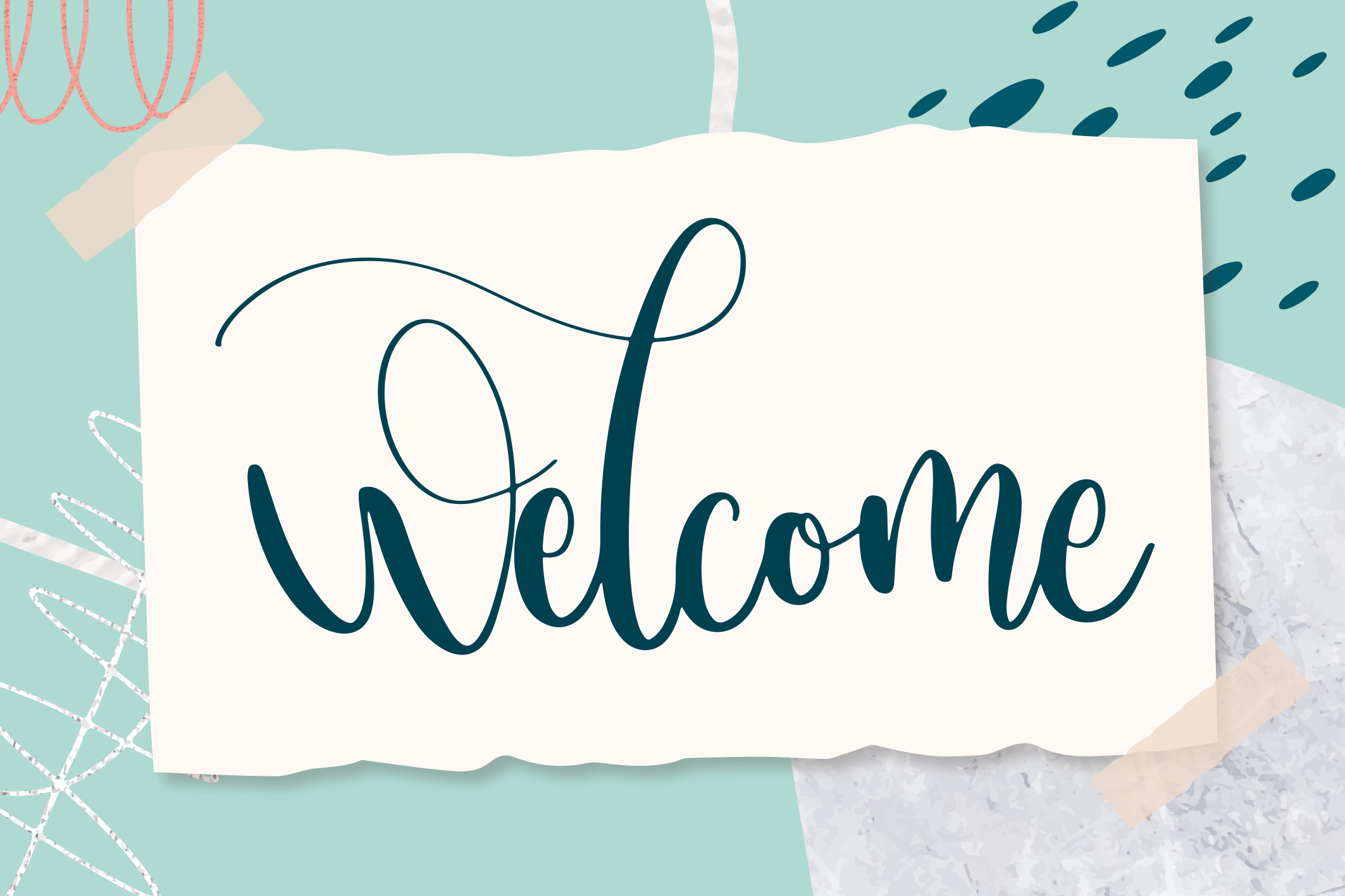 Dywan winylowy napisy elegancki tekst wejściowy - TenStickers